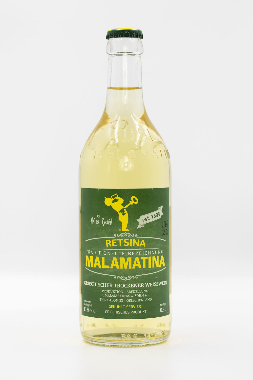 Retsina Malamatina Weißwein (500ml) 11,5% – hellas markt